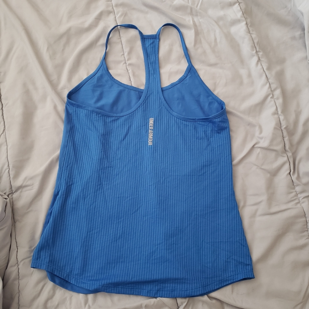 3/$30 Blue Racerback Under Armour Tank - Picture 2 of 2